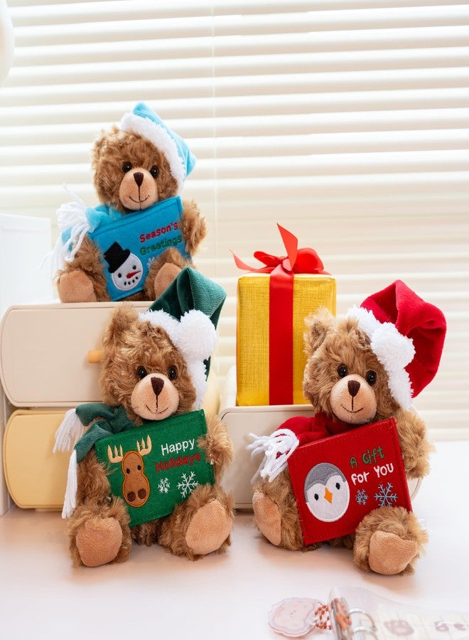 Plushland حامل بطاقات هدايا عيد الميلاد اللامع من Plushland Mocha Bear - ألعاب محشوة من القطيفة مع فتحة لبطاقات عيد الميلاد - لعبة وهدية احتفالية لعيد الميلاد 6 بوصات (أزرق فاتح) - Image 5